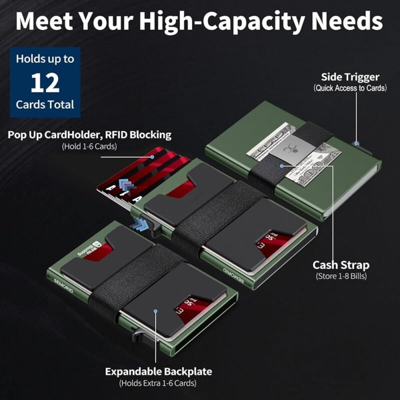 Cartera Delgada de Aluminio para Hombres con Bloqueo RFID y Capacidad Expandible - Imagen 2