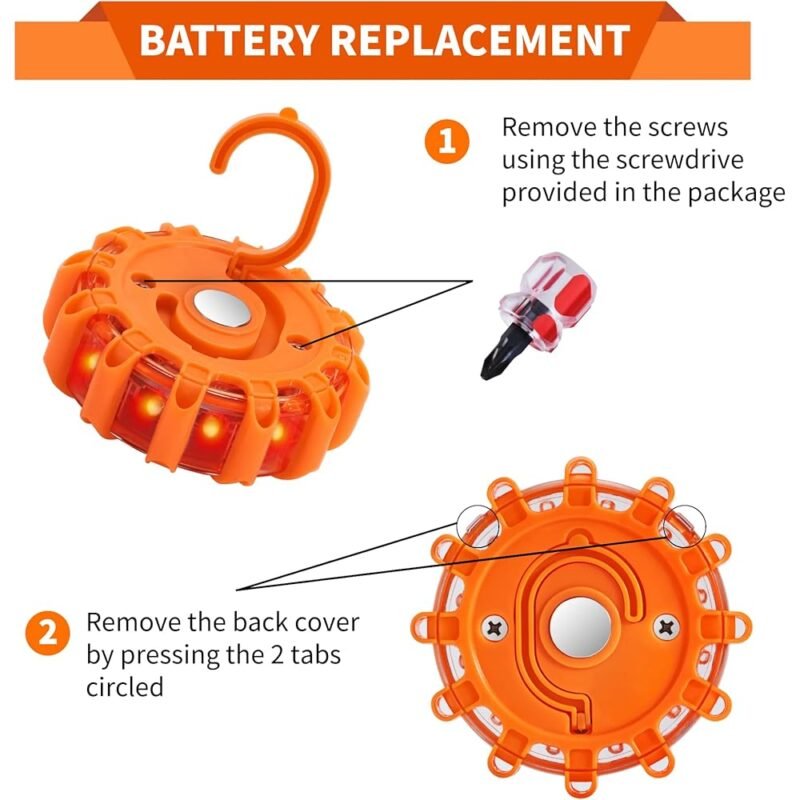 Markstor Paquete de 6 luces LED de emergencia para automóvil con gancho - Imagen 4