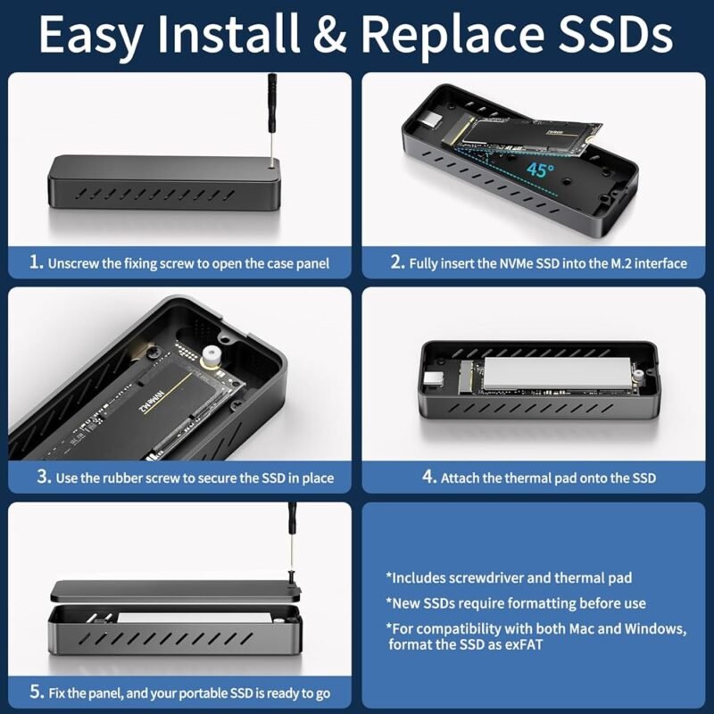 SSK Carcasa SSD NVMe 20 Gbps Adaptador USB C 3.2 Gen 2x2 - Imagen 6