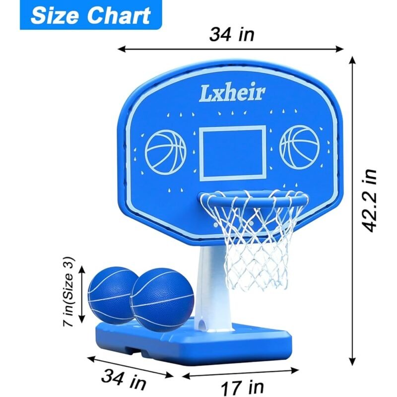 Aro de Baloncesto para Piscina Lxheir con Luces LED y Base Resistente - Imagen 7