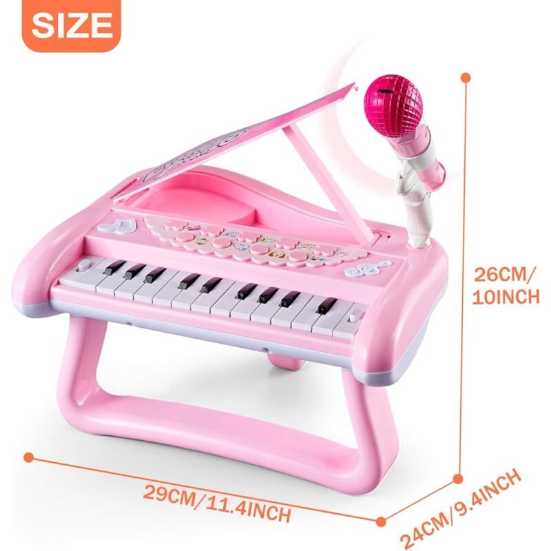 ZMZS Piano de Primer Cumpleaños para Niñas Teclado Musical Rosado - Imagen 8