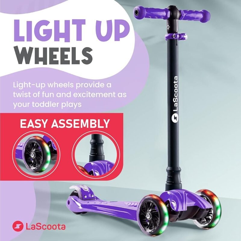 LaScoota Patinete 2 en 1 para Niños con Manubrio Ajustable y Luz LED - Imagen 5