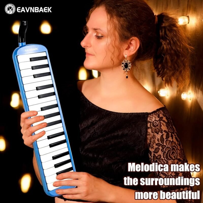 Melodica Eavnbaek 32 Teclas Piano de Aire Soprano con Accesorios Azul - Imagen 2