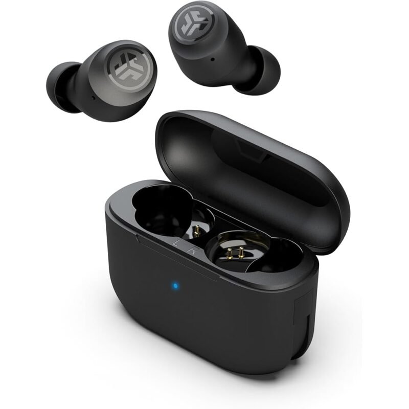 JLab Go Air Pop Auriculares Inalámbricos Bluetooth con Funda de Carga Negro