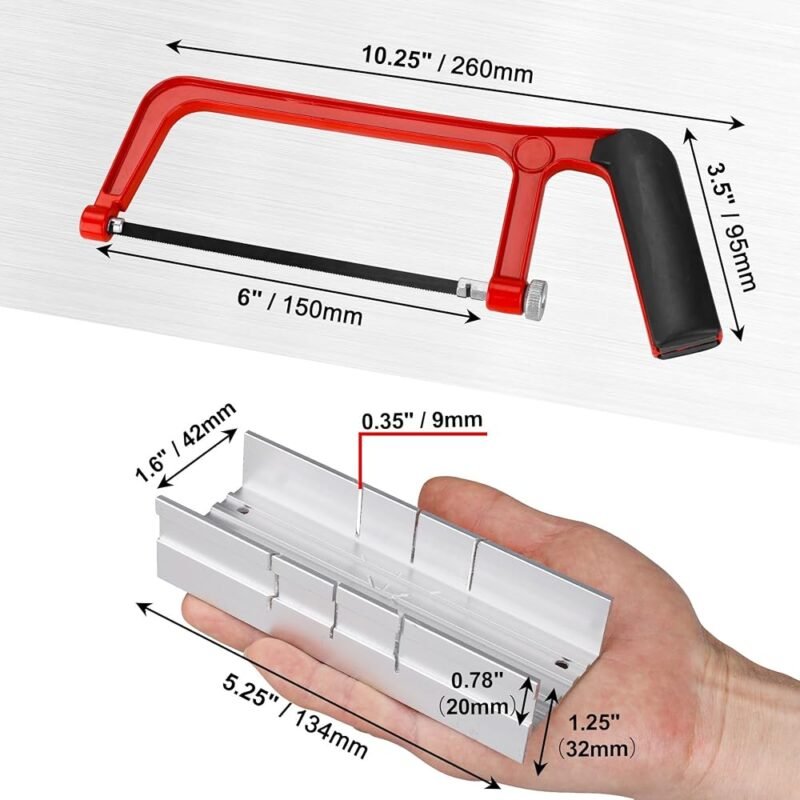 HAUTMEC Mini sierra para metales de 6 pulgadas con caja de ingletes - Imagen 3