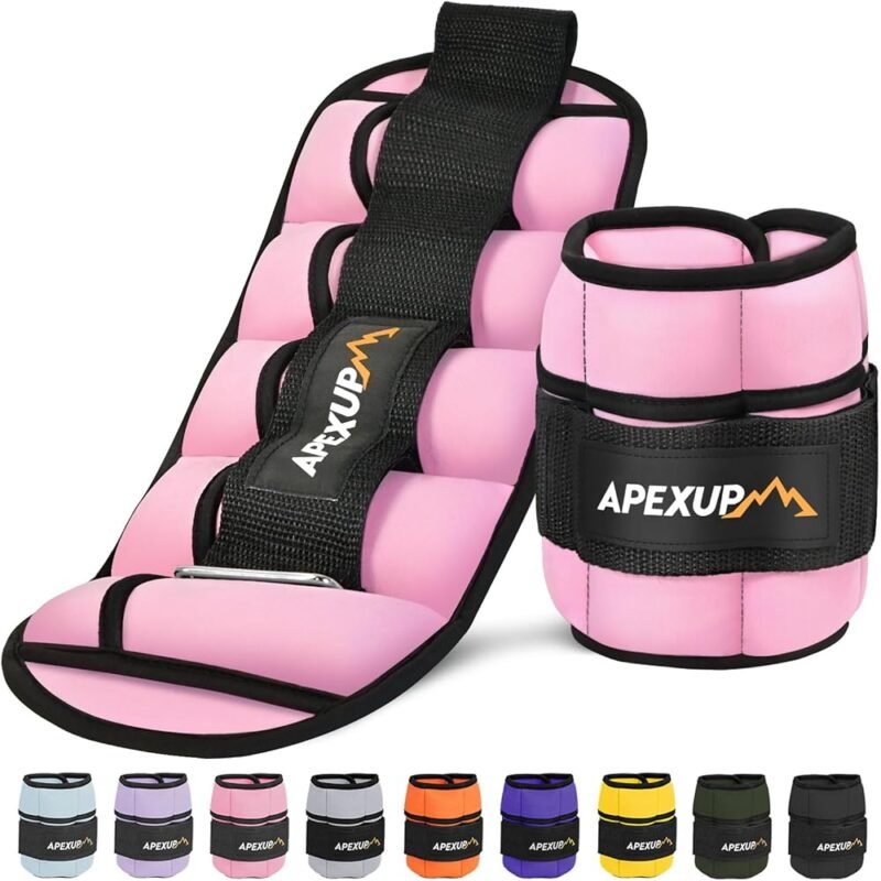 APEXUP Pesas de Tobillo Ajustables 10 Libras para Entrenamiento