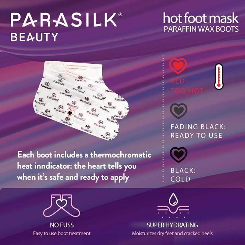 Parasilk Beauty Hot Foot Mask Botas de Cera de Parafina para Hidratación Intensiva - Imagen 2