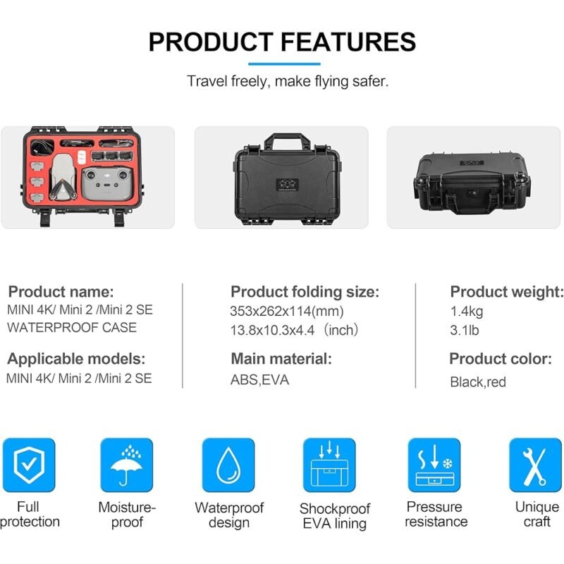 Tomat Mini 2 SE Funda Impermeable para DJI Mini 2 y 4K Accesorios - Imagen 7