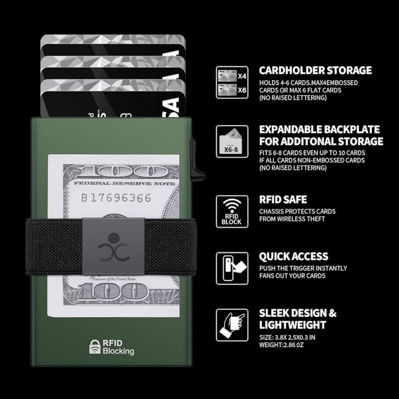 Cartera Delgada de Aluminio para Hombres con Bloqueo RFID y Capacidad Expandible - Imagen 9