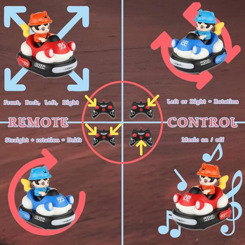 Coches de Control Remoto Recargables para Niños 2 Unidades - Imagen 4