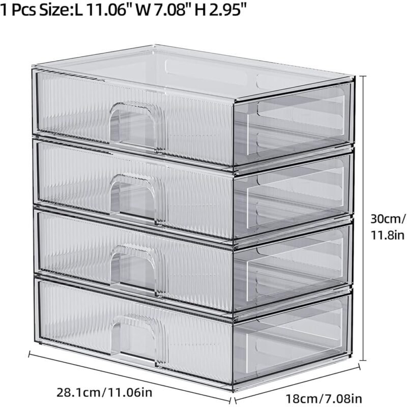 Cajones de Almacenamiento Apilables Transparentes Organizador de Maquillaje - Imagen 2