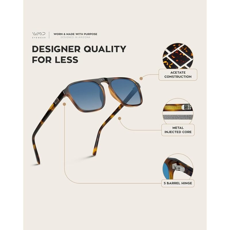 WearMe Pro Gafas de Sol Polarizadas para Hombre Estilo Cuadrado - Imagen 6