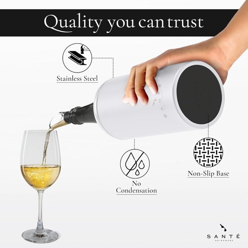 Santé Drinkware Cubo y Palito Para Enfriar Vino Portátil - Imagen 4