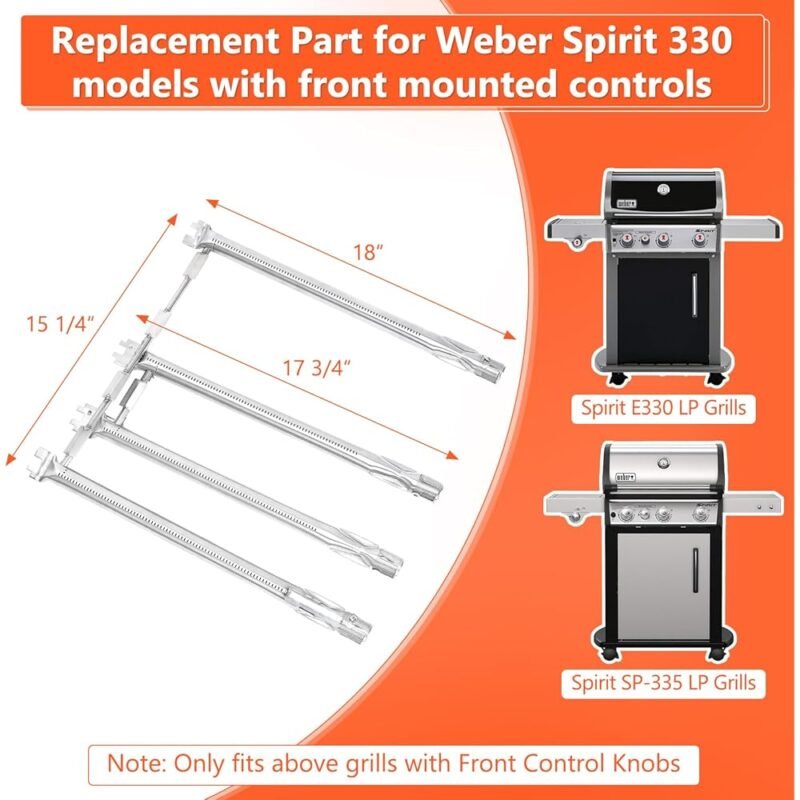 QULIMETAL 69787 Quemador de Parrilla para Weber Spirit 300 Series - Imagen 2