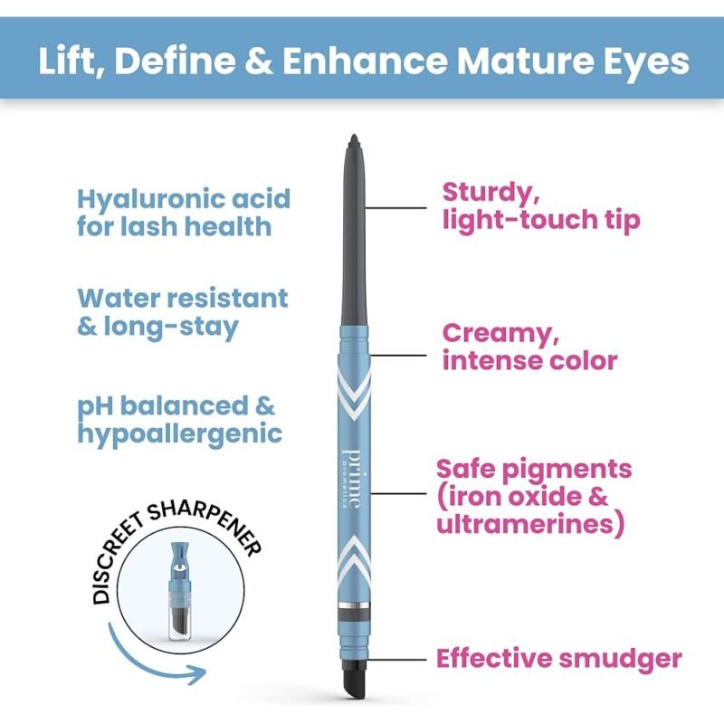 Prime Prometics Glide Delineador de Ojos Resistente al Agua para Mujeres Maduras - Imagen 5