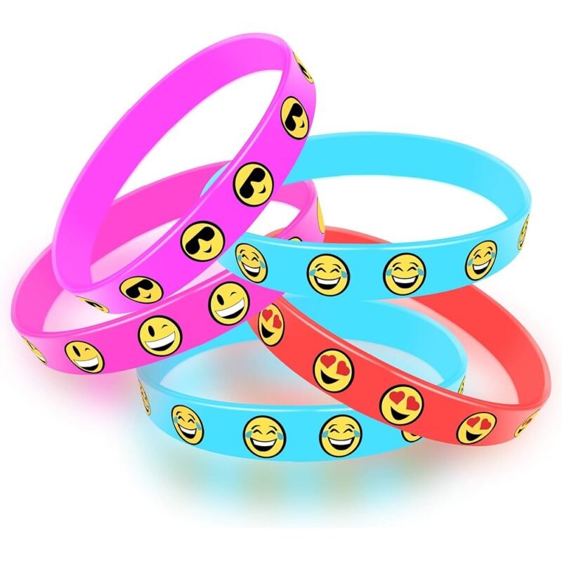 Fun Central Paquete de 36 Pulseras de Silicona con Emoticonos Surtidos