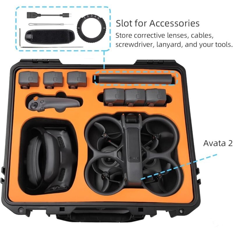 Carring Funda Protectora Rígida para DJI Avata 2 Drone Fly More Combo - Imagen 3