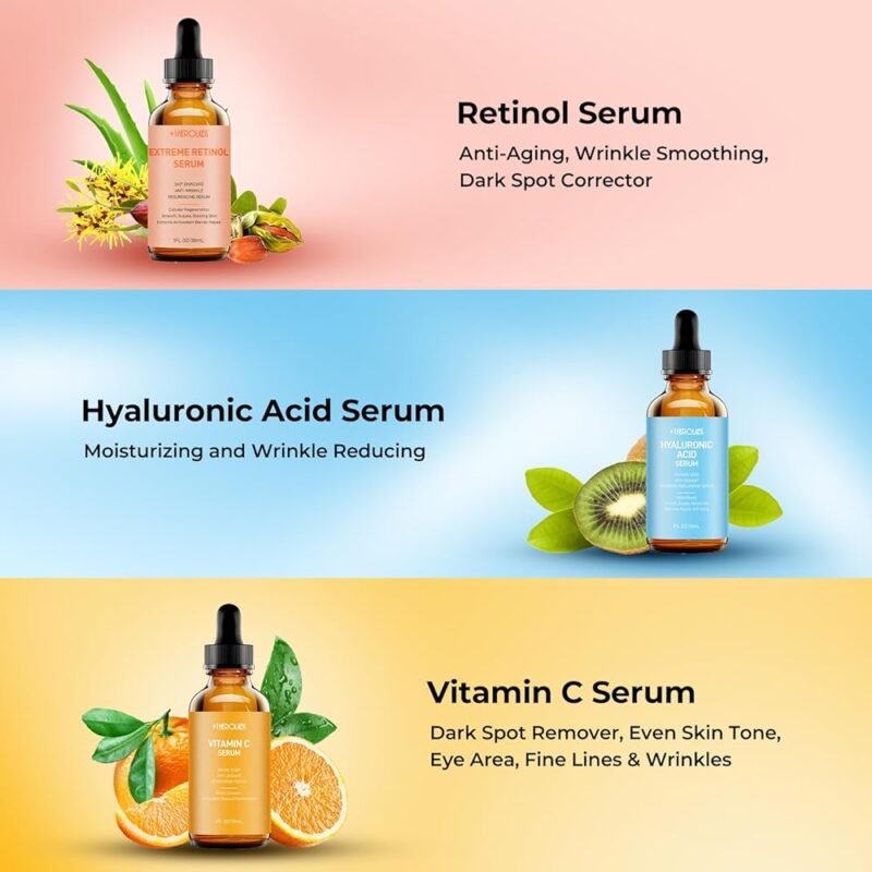 Set de Cuidado Facial con Suero de Retinol Vitamina C y Ácido Hialurónico - Imagen 4