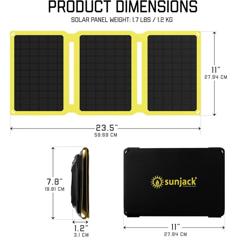 SunJack Cargador Solar Plegable de 25W IP67 Resistente para Exterior - Imagen 5