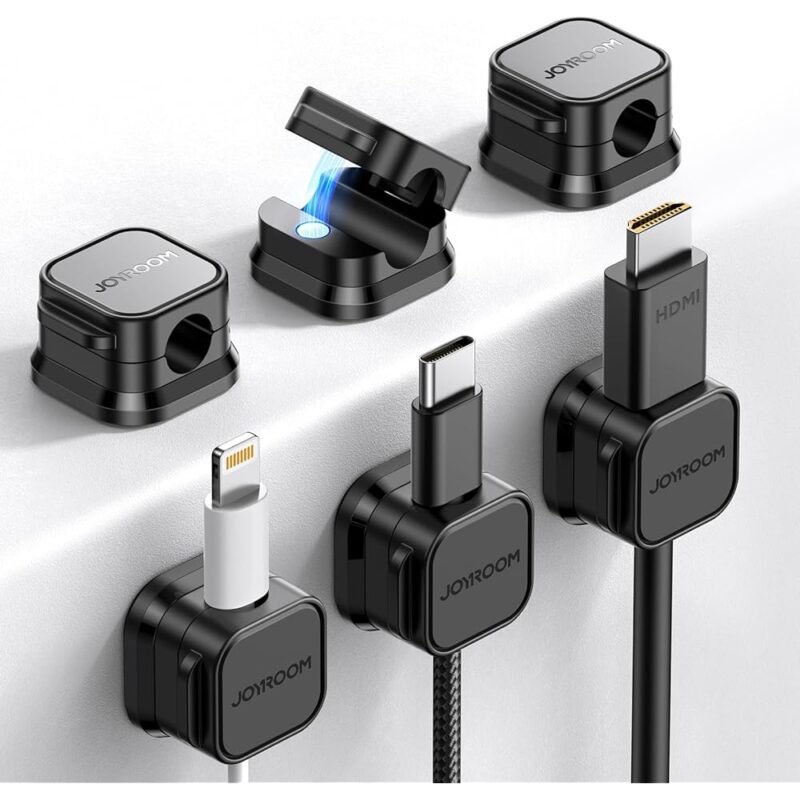 JOYROOM Paquete de 6 Clips Magnéticos para Cables con Soporte Adhesivo