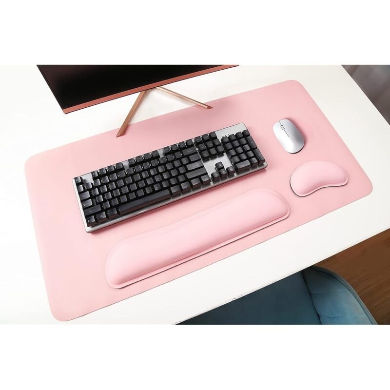 PINSLEEE Almohadilla de escritorio 3 en 1 rosa con soporte ergonómico - Imagen 4