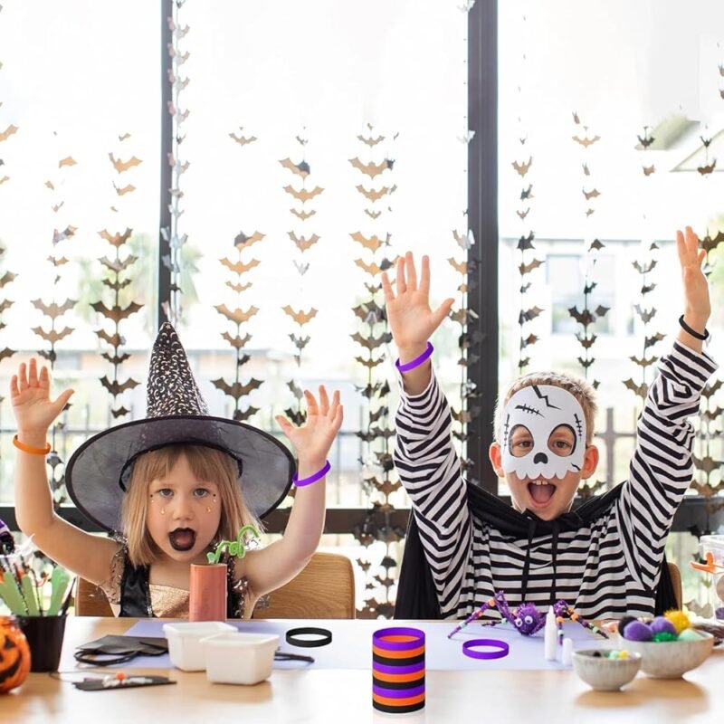 AXBMM Pulseras de Goma Lisas de Silicona para Fiesta de Halloween 150 Piezas - Imagen 6