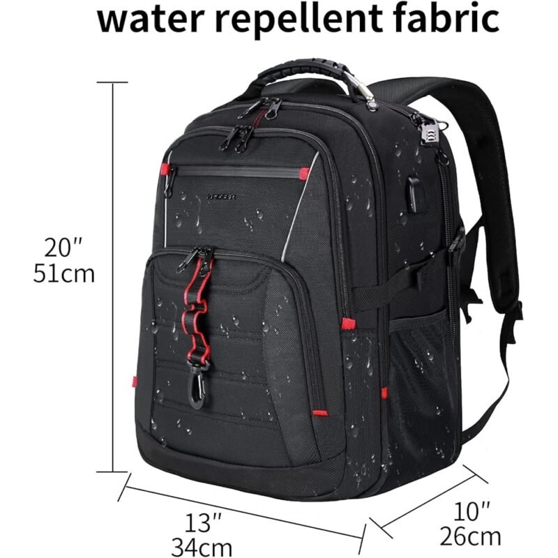 KROSER Mochila de viaje para laptop de 18.4 pulgadas con puerto USB - Imagen 2