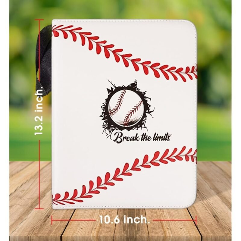 Generic Carpeta de Tarjetas de Béisbol 9 Bolsillos Piel Sintética Roja - Imagen 6