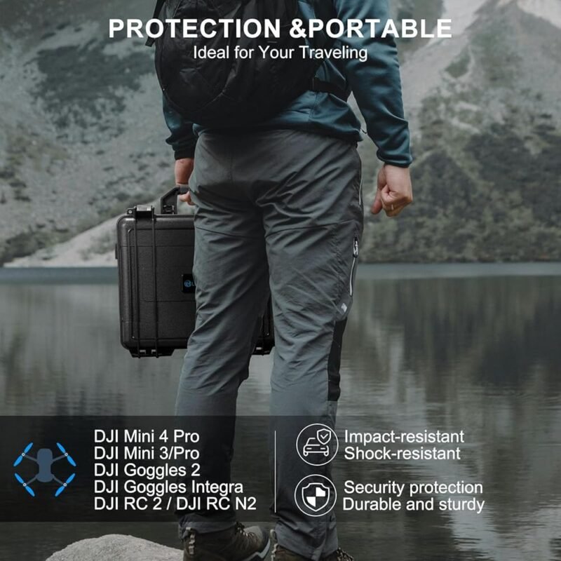 Lekufee Funda Rígida Impermeable Compatible con DJI Mini 4 Pro y Más - Imagen 6