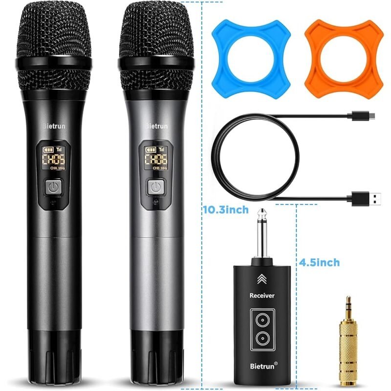 Micrófono Inalámbrico Bietrun Bluetooth con Receptor Recargable para Karaoke - Imagen 8