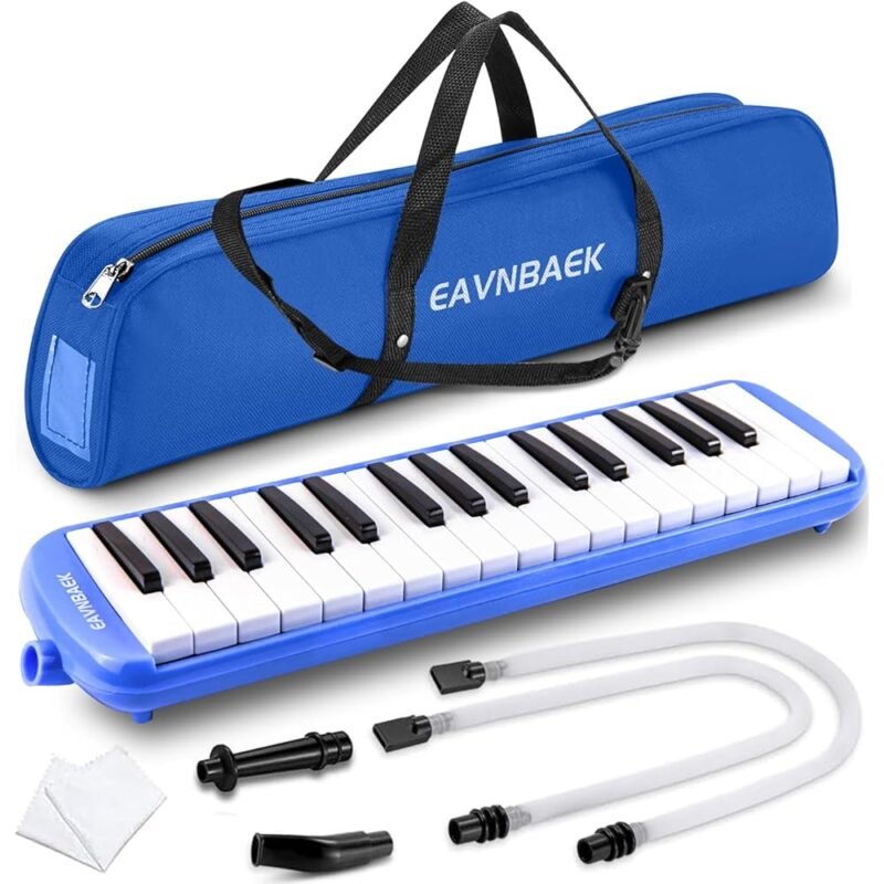 Melodica Eavnbaek 32 Teclas Piano de Aire Soprano con Accesorios Azul