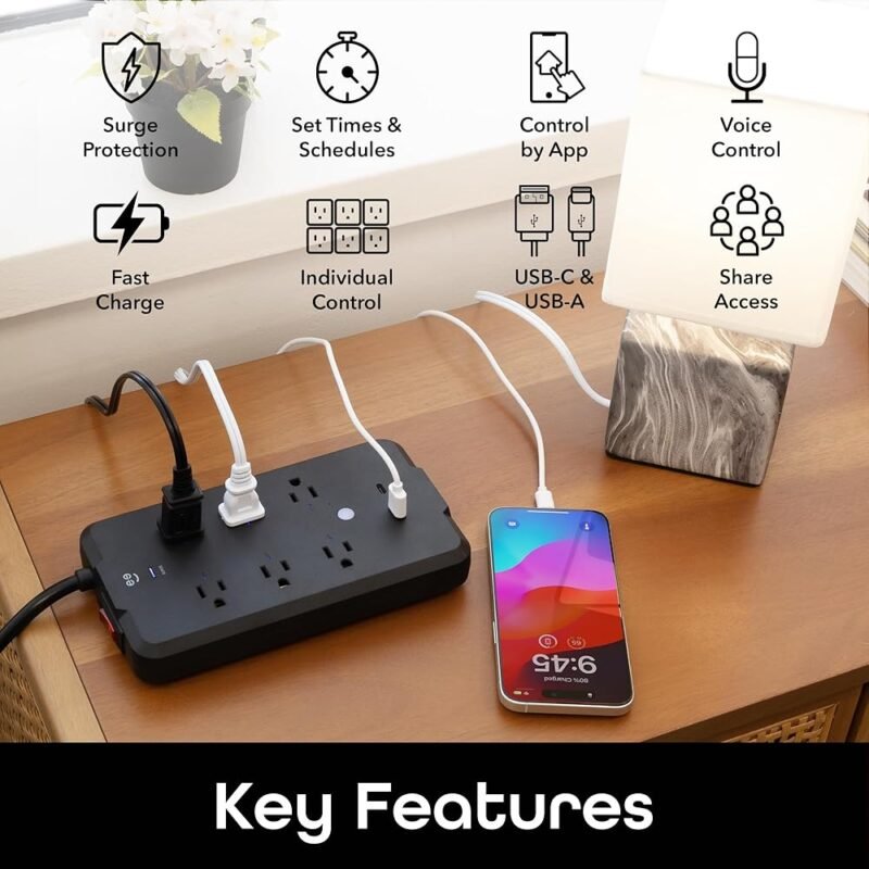 Geeni Regleta de Alimentación Inteligente 6 Salidas y 2 Puertos USB - Imagen 2