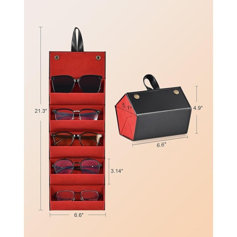 CO-Z Organizador de Lentes de Sol de Viaje con Funda Plegable - Imagen 2