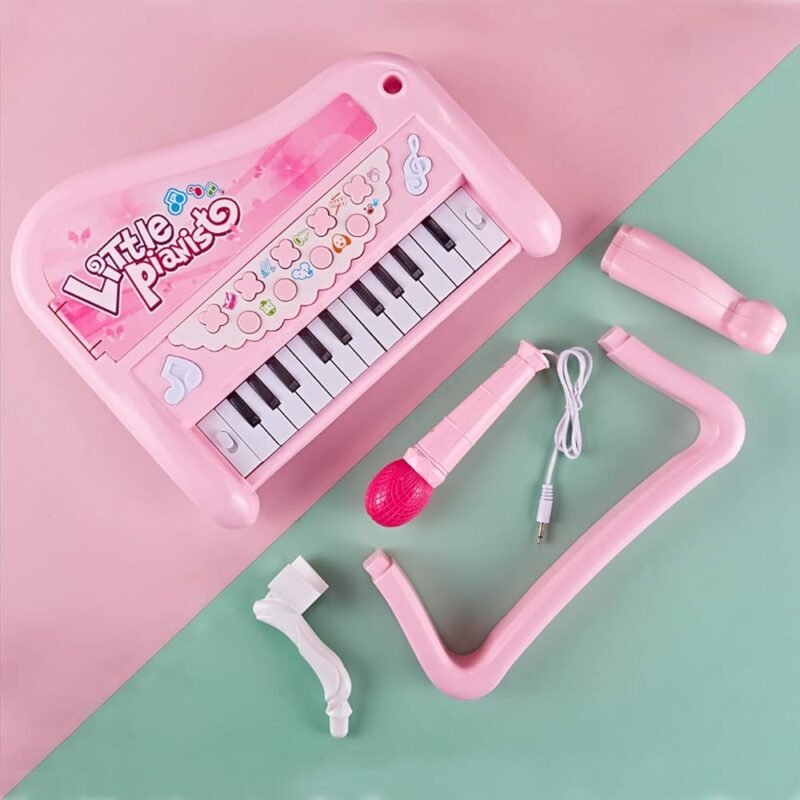 ZMZS Piano de Primer Cumpleaños para Niñas Teclado Musical Rosado - Imagen 7