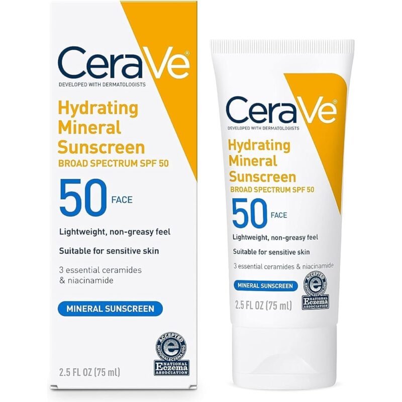 CeraVe Protector Solar Mineral SPF 50 para Cara con Ácido Hialurónico