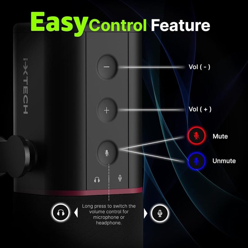 IXTECH Micrófono dinámico cardioide USB XLR para podcasting y grabación - Imagen 6