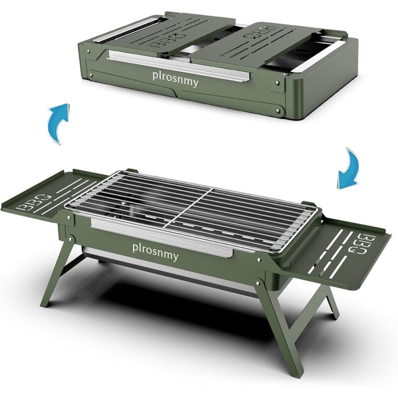 Plrosnmy Parrilla de Carbón Portátil Pequeña para Viajes