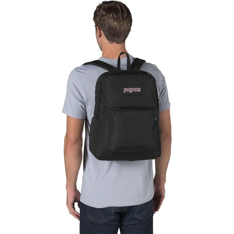 JanSport Mochila Superbreak Plus Negra Perfecta para el Día a Día - Imagen 4