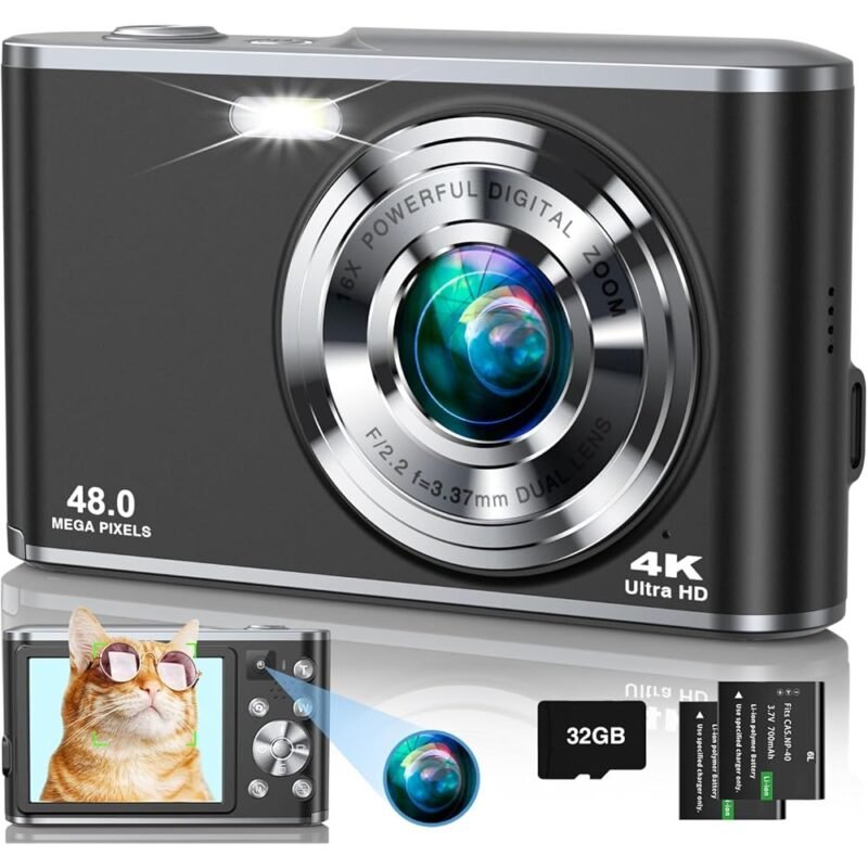 Cámara Digital 4K con Enfoque Automático 48 MP para Niños