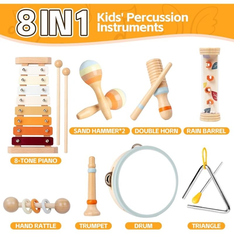 Instrumentos Musicales para Bebés Juguetes Montessori de Madera - Imagen 3