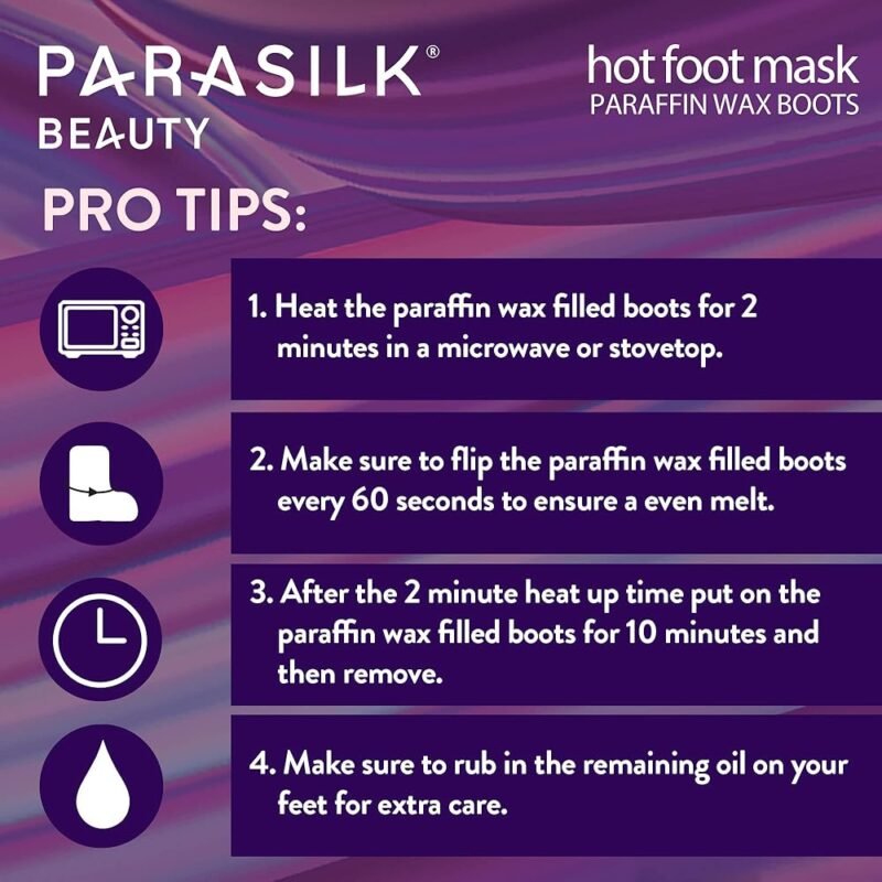 Parasilk Beauty Hot Foot Mask Botas de Cera de Parafina para Hidratación Intensiva - Imagen 6