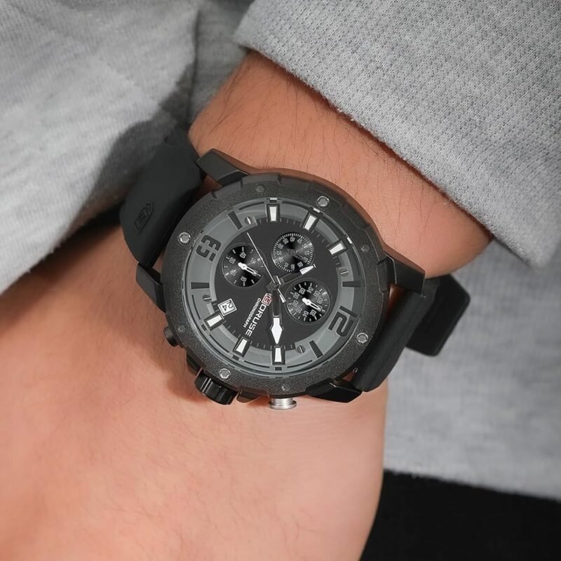 BORUSE Reloj de Hombre Deportivo Impermeable Cronógrafo Analógico - Imagen 2