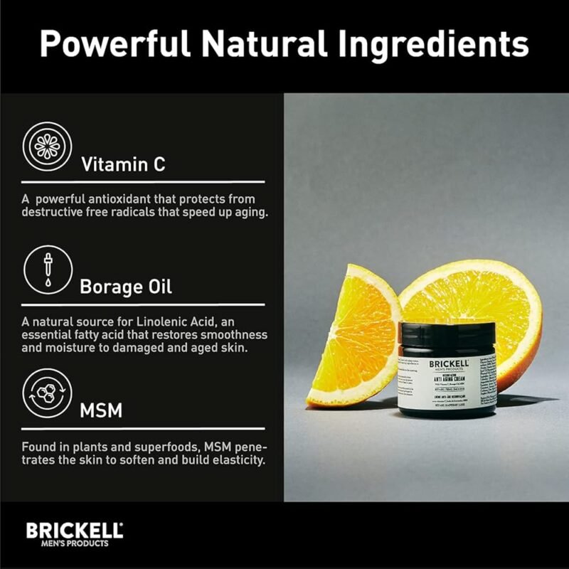 Brickell Men's Products Crema Facial Antienvejecimiento Natural 2 Onzas - Imagen 3