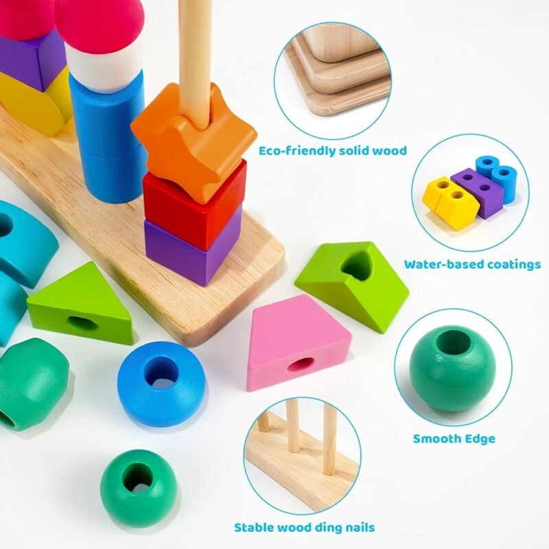 Juguetes Montessori para Niños de 2 a 4 Años Juego Educativo de Madera - Imagen 7