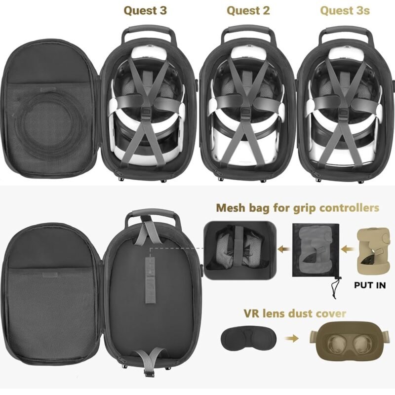 FOREGOER Funda de Transporte para Meta Quest 3 y Oculus Quest 2 - Imagen 2