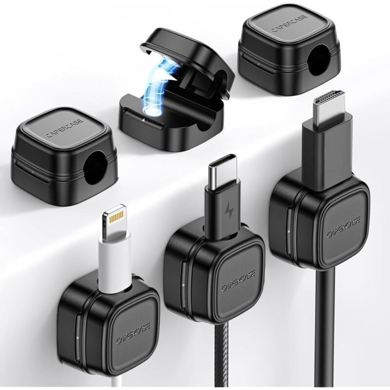 CAPERCASE Paquete de 6 Clips Magnéticos para Organización de Cables