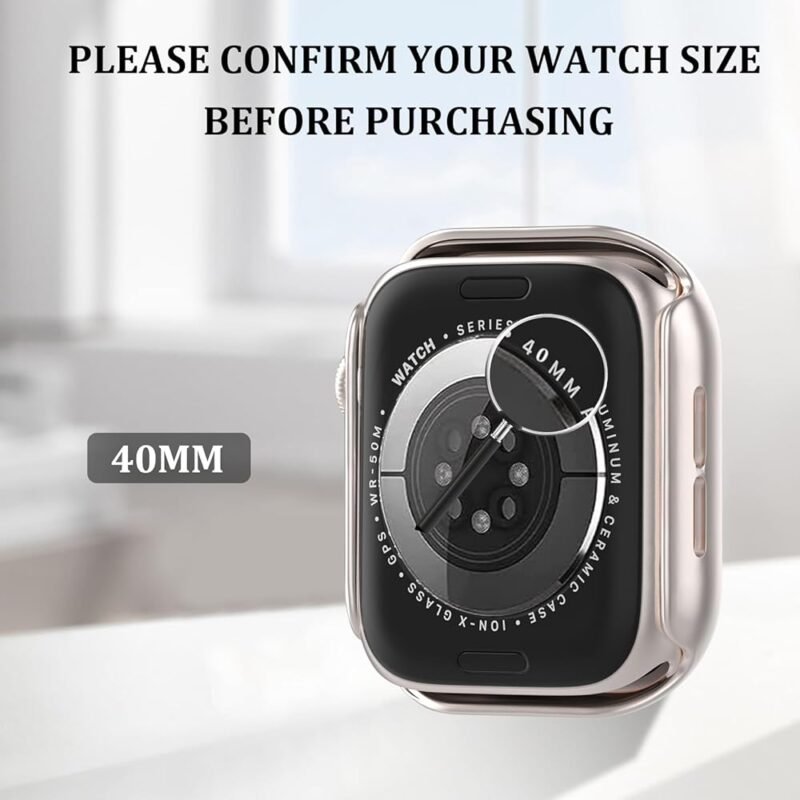 Piankeago Paquete de 3 Fundas para Apple Watch Series 4 5 6 SE 1.575 pulgadas - Imagen 2