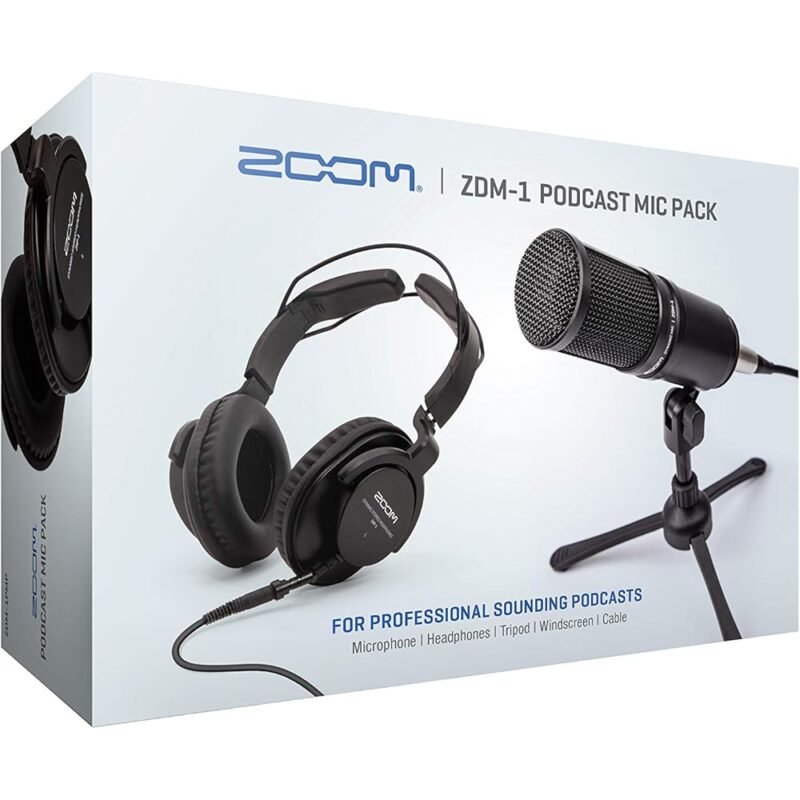 Zoom ZDM-1 Paquete de micrófono para podcasts y auriculares profesionales