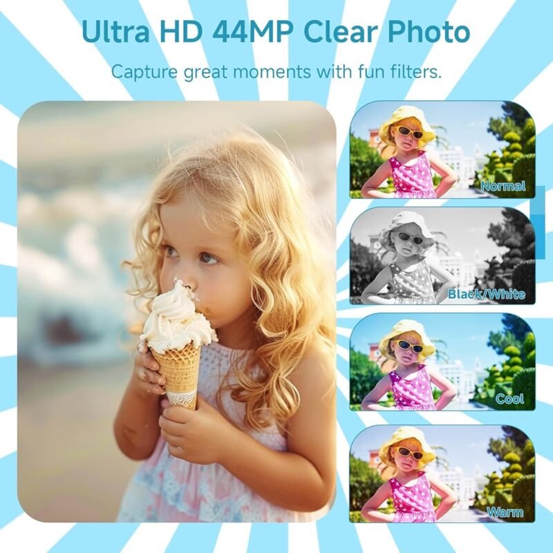 Cámara Digital SMARTKLIK FHD 4K 44MP Azul para Adolescentes - Imagen 4