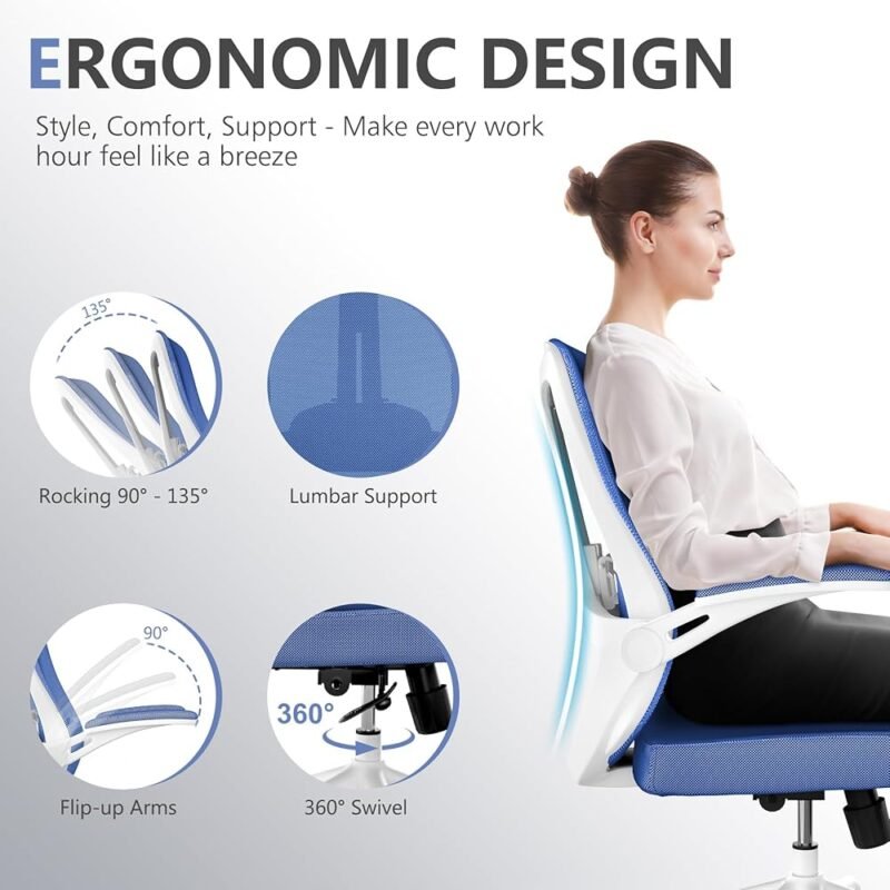 Silla de oficina ergonómica Balmstar con respaldo alto y función mecedora - Imagen 7